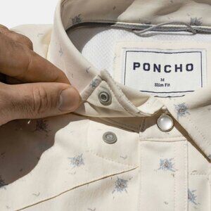 Poncho Western-Style Long Sleeve Button Up Fishing Shirt. Mens Medium.  3XL